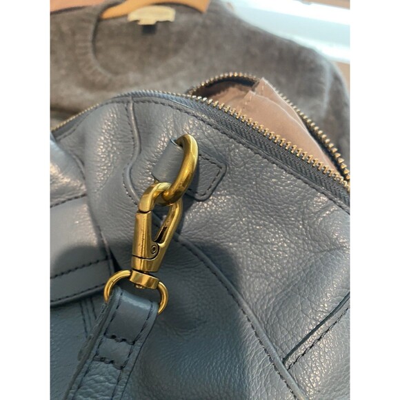 Fossil Jori Satchel Handbag Mini Duffle Blue Leather Handles Shoulder Strap - Picture 5 of 8